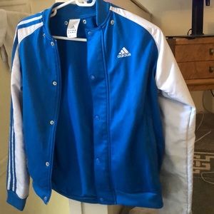 Blue and White Adidas jacket